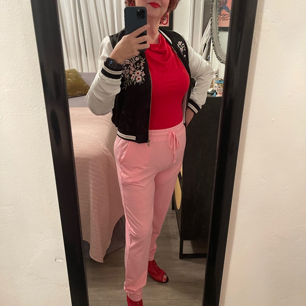 Black and White Floral Bomber Jacket